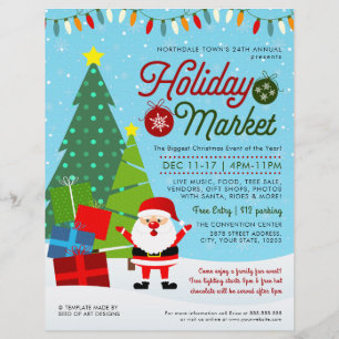 Prospectus 21,6 Cm X 24,94 Cm Cute Christmas Holiday Market Event