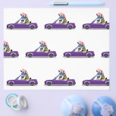 Prospectus 21,6 Cm X 24,94 Cm Cute Zebra en voiture violette (Simple)