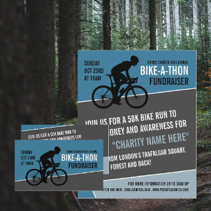 Prospectus 21,6 Cm X 24,94 Cm Cycliste Silhouette, Charity Bike-a-Thon Event