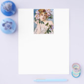 Prospectus 21,6 Cm X 24,94 Cm Dame Art Nouveau aux fleurs (Simple)