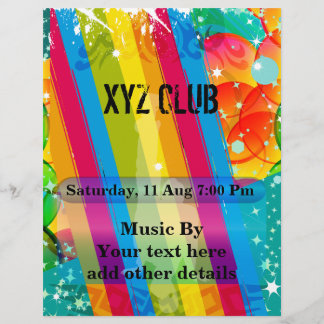 Prospectus 21,6 Cm X 24,94 Cm Dance Club Music Party Flyer