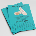 Prospectus 21,6 Cm X 24,94 Cm Danse de ballet bronzée Turquoise et tonitruante<br><div class="desc">Faites la promotion de votre école de danse ou des cours de ballet avec ce prospectus qui présente une illustration d'une paire de chaussures de ballet dans le teint clair ou beige avec du lettrage noir contre un arrière - plan bleu turquoise brillant et attirant l'oeil. Il est facile de...</div>