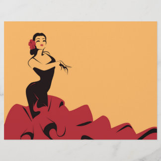 Prospectus 21,6 Cm X 24,94 Cm danseuse de flamenco dans une pose spectaculaire