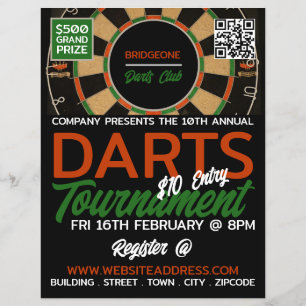 Prospectus 21,6 Cm X 24,94 Cm Dartboard Design, Darts Tournament