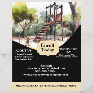 Prospectus 21,6 Cm X 24,94 Cm Daycare Playground Park Center Flyer