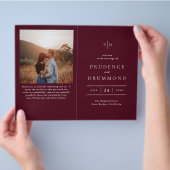 Prospectus 21,6 Cm X 24,94 Cm Deep Burgundy Classic Budget Wedding Program (main)
