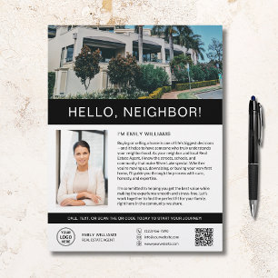 Prospectus 21,6 Cm X 24,94 Cm Dépliant de marketing immobilier Hello Neighbor