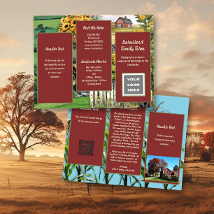 Prospectus 21,6 Cm X 24,94 Cm Dépliant plié avec logo pour entreprise agricole