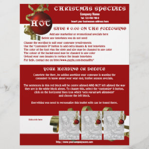 Prospectus 21,6 Cm X 24,94 Cm Dépliants de marketing promotionnel de Noël