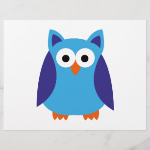 Prospectus 21,6 Cm X 24,94 Cm Dessin de hibou bleu
