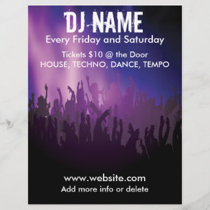 Prospectus 21,6 Cm X 24,94 Cm DJ Concert Crowd Music Flyer