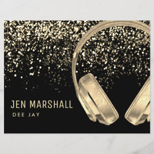 Prospectus 21,6 Cm X 24,94 Cm DJ fausse feuille d'or effet musique