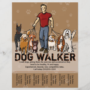 Prospectus 21,6 Cm X 24,94 Cm Dog Walker. Le chien marche. MEC. Modèle publicita