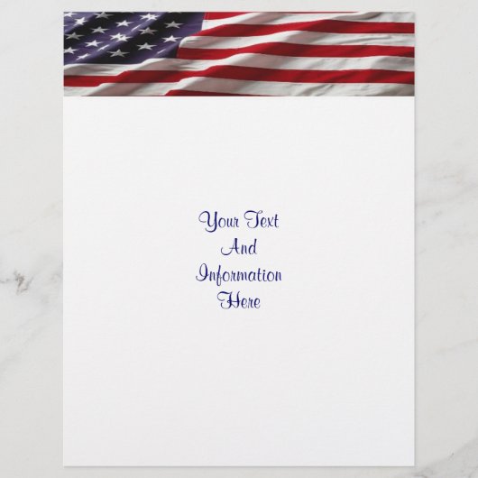 Prospectus 21,6 Cm X 24,94 Cm Drapeau américain (Devant)