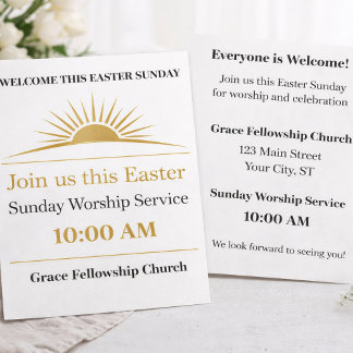Prospectus 21,6 Cm X 24,94 Cm Easter Sunday Church Flyer Invite Template