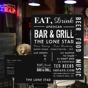 Prospectus 21,6 Cm X 24,94 Cm Eat, Boire Bar & Grill, Pub / Brasserie Publicité