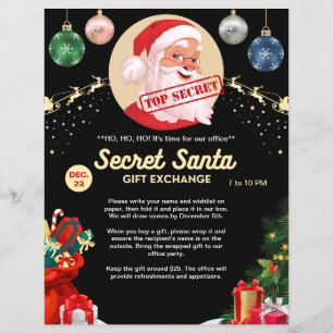Prospectus 21,6 Cm X 24,94 Cm Échange de cadeaux Secret Santa Événement de Noël