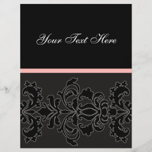 Prospectus 21,6 Cm X 24,94 Cm Elégant Flyer noir DAMASK