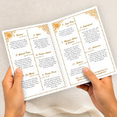 Prospectus 21,6 Cm X 24,94 Cm Élégant programme de mariage indien Guid de cérémo