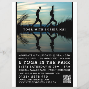 Prospectus 21,6 Cm X 24,94 Cm Élégante Réflexion Portrait, Advert Classe Yoga