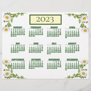 Prospectus 21,6 Cm X 24,94 Cm Elégante taille découpée 2023 Calendrier Circulair