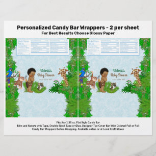 Prospectus 21,6 Cm X 24,94 Cm Emballage de bonbons pour Baby Shower Garçon Safar