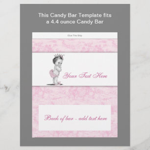 Prospectus 21,6 Cm X 24,94 Cm Emballage de bonbons pour Baby Shower Toile Rose