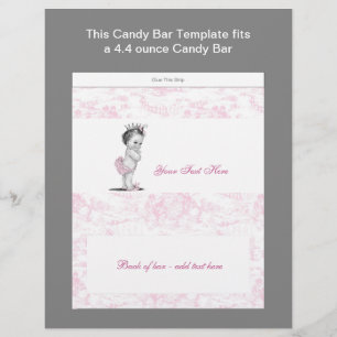 Prospectus 21,6 Cm X 24,94 Cm Emballage de bonbons pour Baby Shower Toile Rose