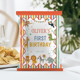 Prospectus 21,6 Cm X 24,94 Cm Emballage de sac de chips d'anniversaire Animaux d
