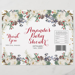 Prospectus 21,6 Cm X 24,94 Cm Emballage de sac de chips floral blanc de Noël d'h