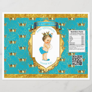 Prospectus 21,6 Cm X 24,94 Cm Emballages de sachets de chips sarcelle or pour bé