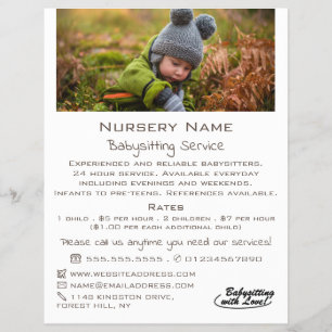 Prospectus 21,6 Cm X 24,94 Cm Enfant d'automne, baby-sitter, garderie, nourrice