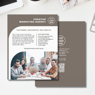 Prospectus 21,6 Cm X 24,94 Cm Entreprise de marketing de code QR de photo de log
