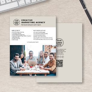 Prospectus 21,6 Cm X 24,94 Cm Entreprise de marketing QR de photos de logo moder