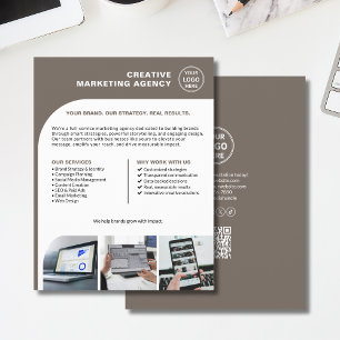Prospectus 21,6 Cm X 24,94 Cm Entreprise de marketing QR de photos de logo perso