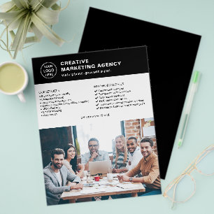 Prospectus 21,6 Cm X 24,94 Cm Entreprise de marketing QR photo avec logo personn