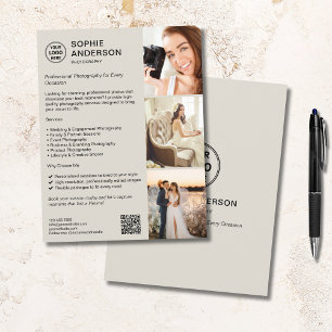 Prospectus 21,6 Cm X 24,94 Cm Entreprise de Photographie Professionnelle Photogr