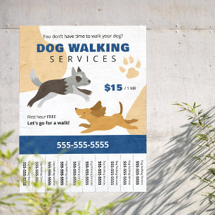 Prospectus 21,6 Cm X 24,94 Cm Entreprise de Promenade de Chiens Tear Off