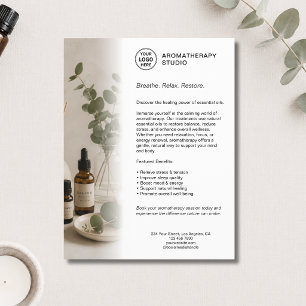 Prospectus 21,6 Cm X 24,94 Cm Entreprise de Spa d'Aromathérapie Logo Blanc Perso