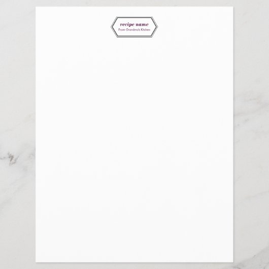 Prospectus 21,6 Cm X 24,94 Cm Étiquette alimentaire pourpre (Devant)