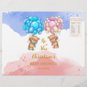 Prospectus 21,6 Cm X 24,94 Cm Étiquettes du sac à chips de révélation de genre d