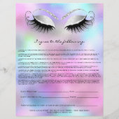 Prospectus 21,6 Cm X 24,94 Cm Eyelash Extension Responsabilité Renonciation Rose (Dos)
