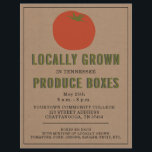 Prospectus 21,6 Cm X 24,94 Cm Farmer's Market Local Produce Tomato<br><div class="desc">Illustration of a red tomato over a cardstock inspired background with green and black text and black trim.</div>
