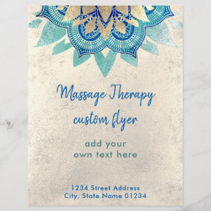 Prospectus 21,6 Cm X 24,94 Cm FAUX feuille d'or fleur de lotus bleu