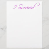 Prospectus 21,6 Cm X 24,94 Cm Fermeture Cancer du sein Survivant (Dos)