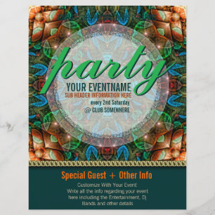 Prospectus 21,6 Cm X 24,94 Cm Fête Tribe Enchanted Prêt Fabriqué Flyers d'événem