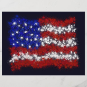 Prospectus 21,6 Cm X 24,94 Cm Feu d'artifice étoiles et rayures drapeau américai