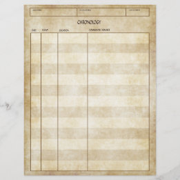 Prospectus 21,6 Cm X 24,94 Cm Feuille de généalogie et de chronologie à l'ancien