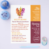 Prospectus 21,6 Cm X 24,94 Cm Fleurs de Glaïeul, Maison Funéraire, Directeurs (Simple)