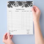 Prospectus 21,6 Cm X 24,94 Cm Fleurs pointillées noires et blanches (main)